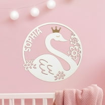 White Swan Personalized Wood Plaque