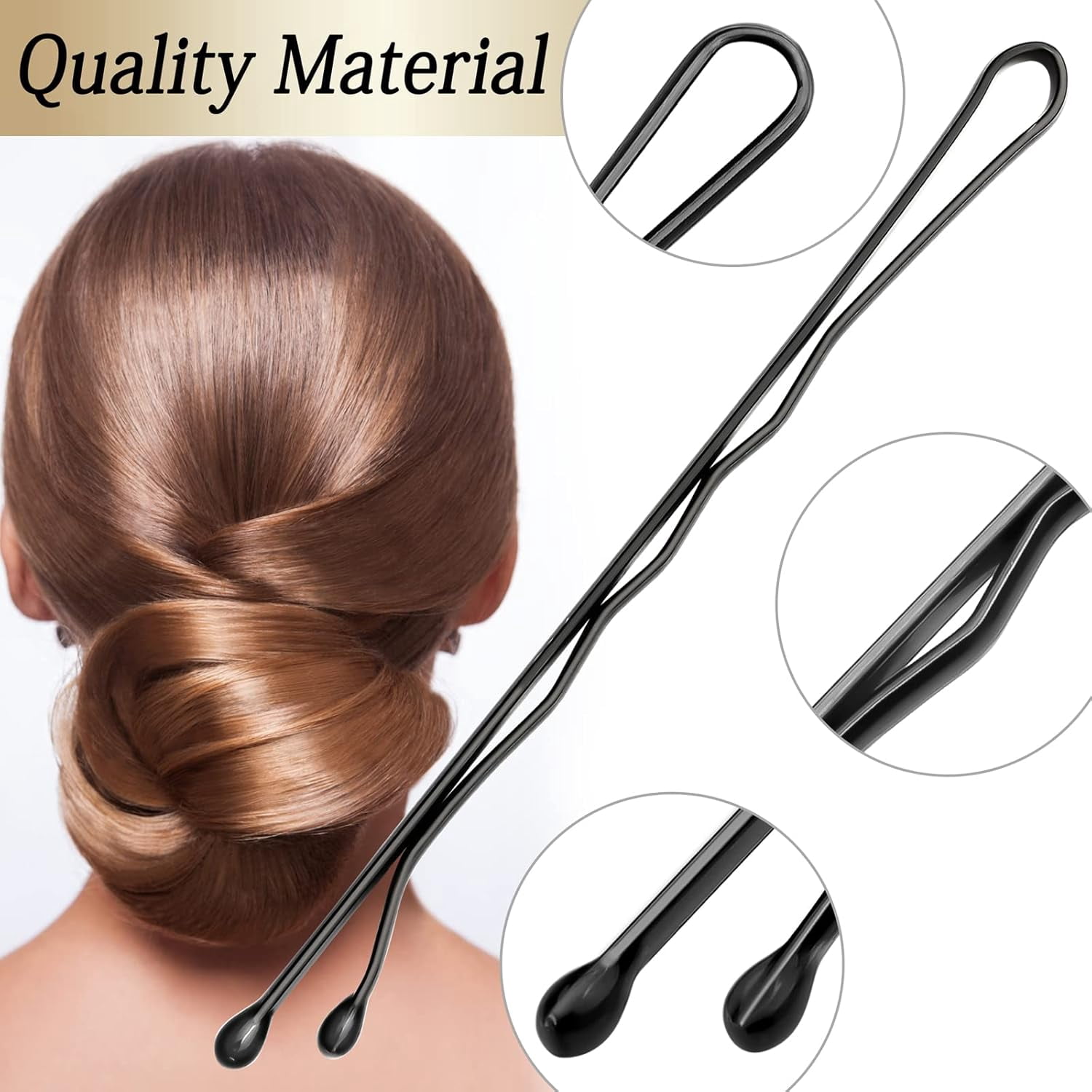 600PCS 2.16Inches Hair Pins Kit Secure Hold Bobby Pins Clips for Women Girls and Hairdressing Salon With Clear Storage Box(Black)