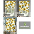 thumbnail image 3 of Sunflower Texture Retro Window Curtain Tie Up Curtains for Kitchen Living Room Adjustable Rod Pocket Drapes, 3 of 5