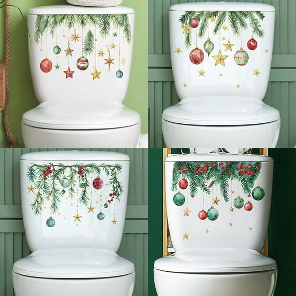 Viflosae Window Stickers Window Decals for Glass Windows Christmas Star Hanging Lamp Toilet Stickers Bathroom Toilet Home Decor Stickers for Gift Giving, Stocking Stuffers