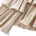 thumbnail image 4 of SWSMCLT Women's Pleated Tutu Skirt Ruffle Fashion Chiffon Skirt Bubble Skirt Cute Summer Casual Elastic Waist Apricot Small-X-Large, 4 of 4