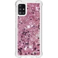 thumbnail image 2 of Compatible with Samsung Galaxy A51 5G Case Glitter Luxury Cute Love Liquid Quicksand Clear TPU Girls Women Stylish Bumper Shockproof Protective Case for Samsung Galaxy A51 5G Rose Gold YB, 2 of 12