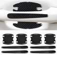 thumbnail image 4 of 8PCS Car Door Bowl Protector PU Leather Carbon Fiber Rounded Edges Reflective Door Handle Scratch Protector, 4 of 4
