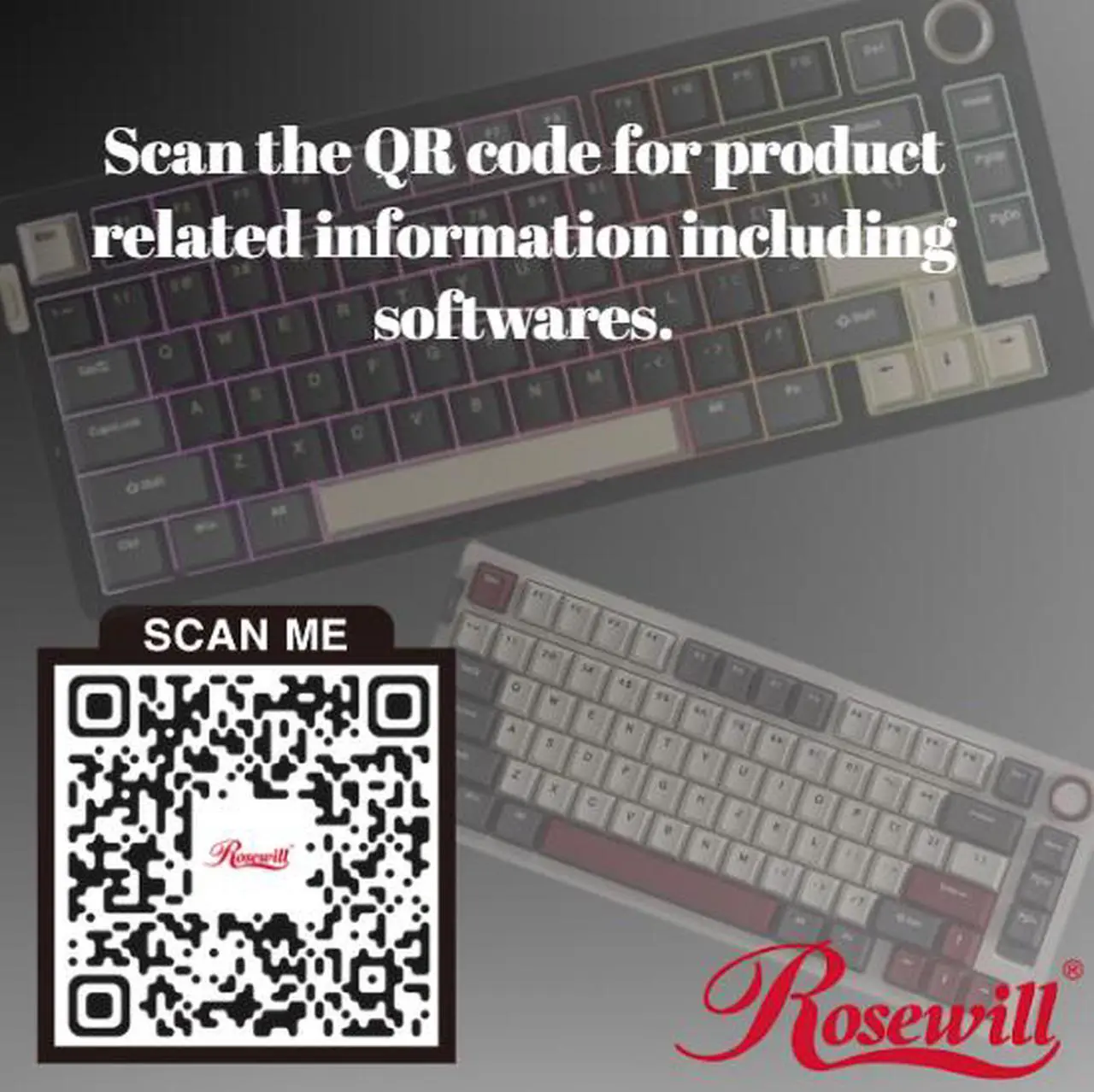 Rosewill Neon S75 Wireless Mechanical Keyboard, 80-Key Layout w/ Volume Knob, Bluetooth / 2.4GHz / USB-C, Hot-Swappable Blue Switches, RGB Backlit, 6000mAh Battery, Windows & macOS, Black