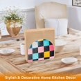 thumbnail image 6 of Yayeee Napkin Holder for Table Kitchen Paper Tissue Organization, Pink Checkered Pattern, 6 of 8
