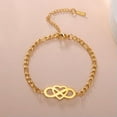 thumbnail image 2 of The Infinity Symbol Bracelets Men Women Stainless Steel Figaro Chain Bracelet, 2 of 9