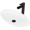 thumbnail image 6 of VIGO Matte Stone Wisteria Composite Oval Vessel Bathroom Sink in White with Amada Faucet and Pop-Up Drain in Matte Black, 6 of 12