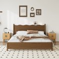 thumbnail image 2 of Pusnapku Bedside Table, 21" Fluted Nightstand with Storage and Sliding Door, Wooden Curved End Table, Small Accent Side Desk for Bedroom, Living Room, 2 of 9
