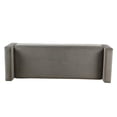 thumbnail image 4 of HomePop Fulton Banc de Rangement Moderne en Tissu Velours, Fini Gris, 4 of 10