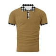 thumbnail image 5 of WRKEKC Mens Pullover Shirts Collared Button Down Plaid Printed Short Sleeve Top for Men Trendy Casual Outings and Office Looks, 5 of 5