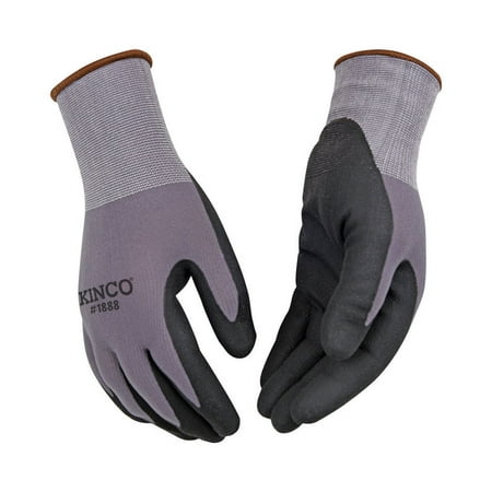 

Kinco 1888-M Men S Indoor/Outdoor Nitrile Palm Work Gloves Black/Gray M