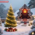 thumbnail image 3 of Metal Hanging Christmas Tree Wind Decorations - Festive Garden Spinners with Decorative String Lights & Snowy Plant Accents, 3 of 7