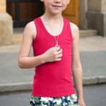 thumbnail image 2 of LIIPEE Boys Tops Casual Sleeveless V Neck Solid Color Undershirt Kids Thin Layering Tank Tops Summer Comfortable Soft Breathable Daily Clothing,Hot Pink,4-5 Years, 2 of 5