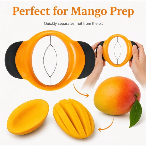 Mango Slicer and Pit Remover, Stainless Steel Fruit Splitter