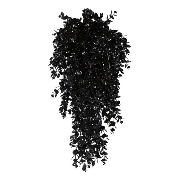 Black Artificial Hanging Plants Vines, 30 Inch Plastic Trailing Greenery Gothic Wall Hanging for Front Door Porch Indoor Outdoor Halloween, 1pc