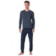 thumbnail image 2 of UNCOVER by SCHIESSER Pijama largo para hombre - con puños, a rayas, tejido jersey sencillo Azul scuro XL (X-Large), 2 of 6