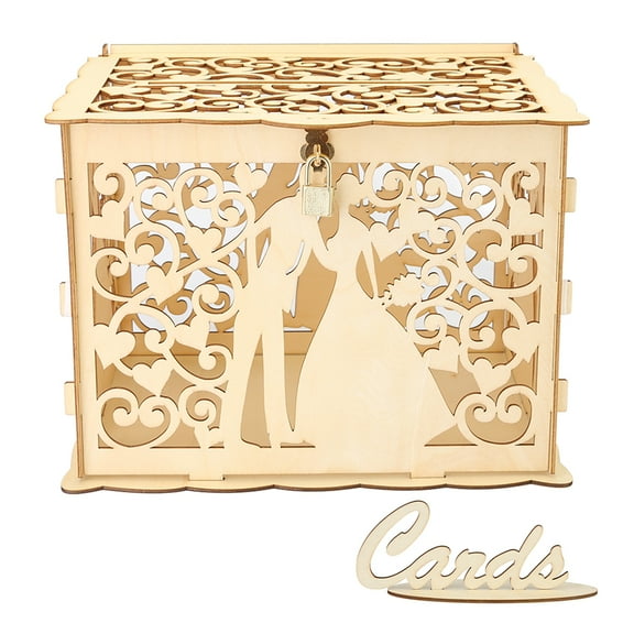 Wedding Card Box with Lock Under $20 WLIZJ Wedding Card Box with Lock Wooden Diy Envelop Gift Card Box Rustic Wedding Money Box Holder for Graduation Parties for Wedding Reception Bridal Baby Shower