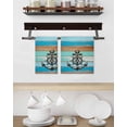 thumbnail image 3 of Nautical Anchor Kitchen Dish Towels for Drying Dishes Set of 3, Retro Blue Brown Wooden Boards Farmhouse Waffle Weave Microfiber Hand Tea Bathroom Towels Quick Dry & Absorbent Towel 15.7x23.6, 3 of 7