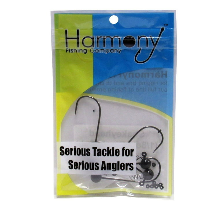 Harmony Fishing - Tungsten Shakeyhead Jigs [Pack of 5 w/ 10 Bait Pegs] shaky  head jig hooks for bass fishing 