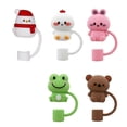 thumbnail image 1 of 5Pcs Premium Silicone Straw Cover Caps - Animal Shaped, 1 of 1