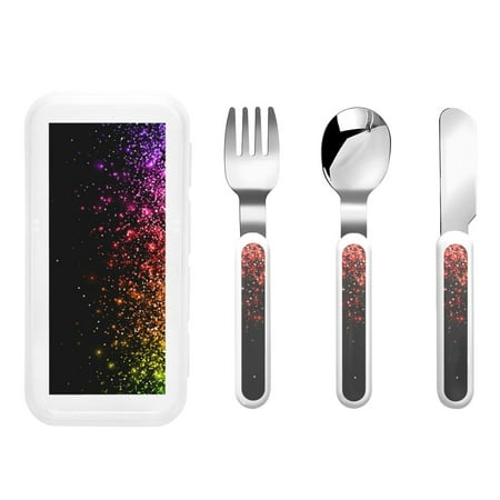 

Matuu Colorful Sparkling for Stainless Steel Kids Cutlery and Toddler Flatware Kids Utensil Set includes Knives Forks Spoons Ideal for Home and Preschools