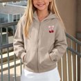 thumbnail image 4 of BOOMNY Child Girls Hoodie Zip Up Cherry Graphic Long Sleeve Hoodies for Kids Fashion Fall Winter Hooded Sweatshirts with Pocket, 4 of 6