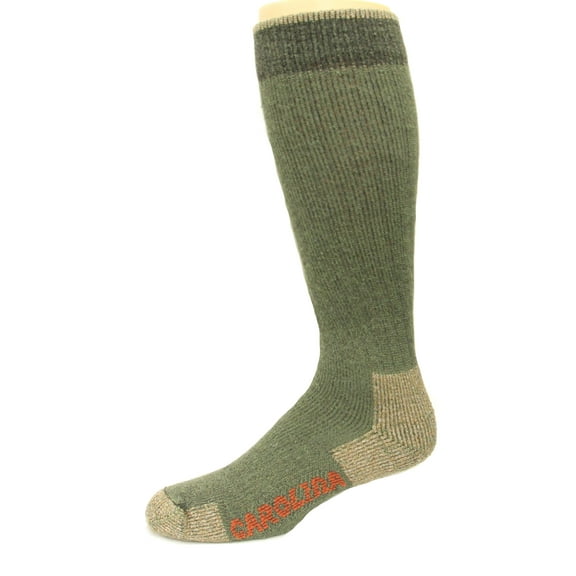 Carolina Ultimate Outdoor Obsession Crew Socks 1 Pair, Green/Tan, Men's 9-13