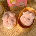 thumbnail image 1 of Pantuflas de peluche con forma de cerdo, cerradas, antideslizantes, peludas y con suela gruesa, cómodas y esponjosas para dormitorio, 1 of 9