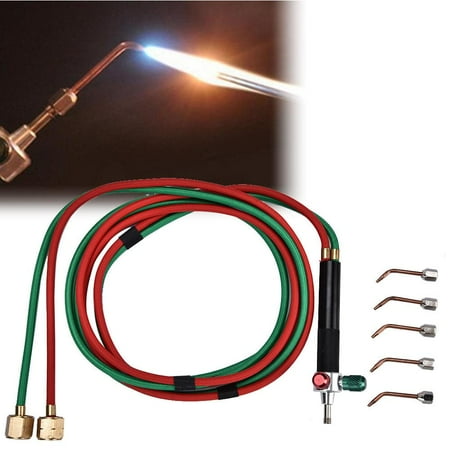 

Tebru Jewelry Tool Jewelry Processing Equipment Oxygen Welding Torch Tool Flame Gun with 5 Tips Welding Torch