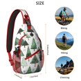 thumbnail image 5 of Sling Backpack,White Christmas Tree Pattern Sling Bag with Water Bottle Holder,Waterproof Sling Bag for Men/Women with Headphone Jack for Hiking,Travel, 5 of 6