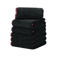 Carcarez 16"x24" Black Microfiber Towel - Pack of 6 - Multipurpose Cleaning Towels with Superior Absorbency and Softness - Ideal for Auto, Home, and More