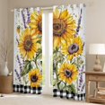 thumbnail image 2 of Manfei Sunflower Lavender Print Curtains Pack of 2 (42x84 Each),Natural Scenery Curtains Blackout,Classic Geometric Checkered Bedroom Curtains For Girls Kids,Microfiber Bedroom Decor, 2 of 6