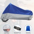 thumbnail image 3 of Unique Bargains Moto Cover All Season Weather Waterproof Sun with Storage Bag Fits Up to 116.14'' XXXL Blue Silver Tone, 3 of 7