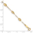 thumbnail image 4 of 14K Yellow Gold Puff Rice Bead 9In Plus 1In Ext Anklet Made In Indonesia ank224-10, 4 of 5