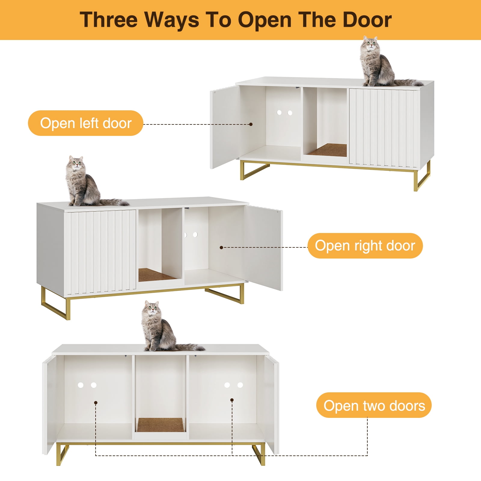 Veanerwood Cat Litter Box Enclosure for 2 Cats