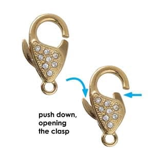 The Beadsmith Lobster Claw Clasp - Gold Color, 27 x 16 mm, for 1 Strand Designs, 1pc