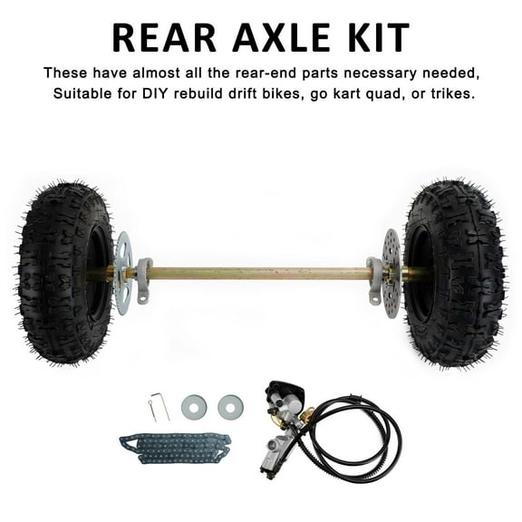 Mad Hornets 29" Rear Axle Assembly Complete Wheel Hub Kit for Go Kart Quad Trike Drift Bikes