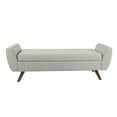 thumbnail image 5 of HomePop Modern Storage Bench with Wood Legs - Gray Woven, 5 of 13