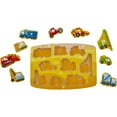 thumbnail image 3 of Hape: Peg Puzzle: Construction - 10pc Wooden Puzzle, Colorful Chunky Vehicle Pieces On Scenic Durable Base, Preschool Play Toy, Toddler & Kids Ages 2+, 3 of 5