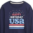 thumbnail image 3 of Instant Message - Happy Birthday USA - Celebratory Cake - Toddler & Youth Long Sleeve Graphic T-Shirt, 3 of 6