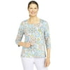 Alfred Dunner Womens Geometric Floral Top