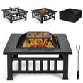 thumbnail image 4 of Table de Foyer Extérieur 3-en-1 de 32 Pouces avec Barbecue et Housse Résistante aux Intempéries pour Camping, 4 of 12
