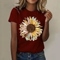 thumbnail image 2 of Vetement Femme ete 2025 Womens Fashionable Sunflower Printed Round Neck Short Sleeved Sports Casual T Shirt Short Sleeve T Shirt Women Shirts Comfy Women Sleeve Running Shirts Compression Woman XL, 2 of 5