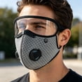 thumbnail image 6 of Cycling Face Mask with Eye Shield, Reusable Carbon Filter Dust Mask _ Gray, 6 of 7