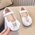 thumbnail image 5 of Dakaela 6M-11Y Toddler Girl Mary Jane Dress Shoes Comfortable Bow Ballet Flats School Uniform Wedding Party Princess Leather Shoes White, 5 of 8