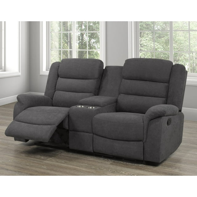 Causeuse Inclinable Grise de Luxe avec Console