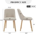 thumbnail image 2 of TacleeKii Modern Upholstered Dining Chairs Set of 2, Curved Back, Wood Legs, 300 lb Weight Capacity, Beige, 2 of 9
