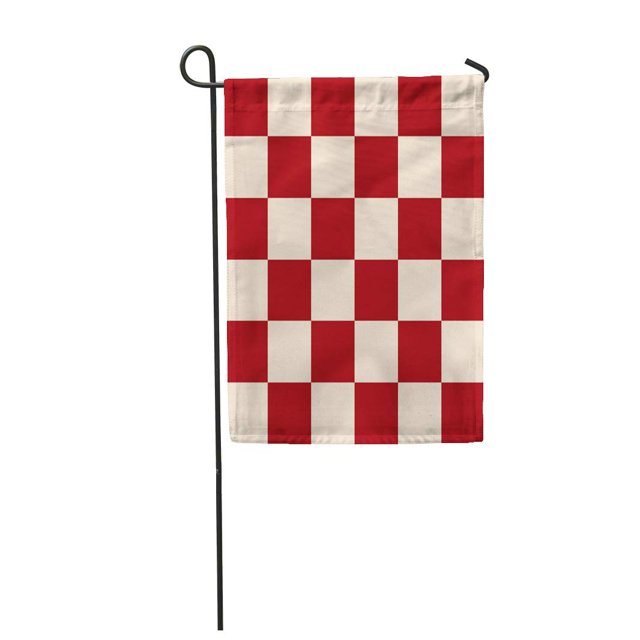 NUDECOR Yellow Pattern Red Cream Chess Board Beige Checkered Burgundy Garden Flag Decorative Flag House Banner 28x40 inch