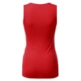 thumbnail image 3 of Doublju Women's V- Neck Sleeveless Shirred Sides Tank Top (Plus Size Available), 3 of 4