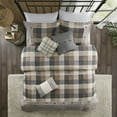 thumbnail image 2 of Madison Park Ridge 6 Piece King/Cal King Herringbone Duvet Cover Set Neutral, 2 of 6